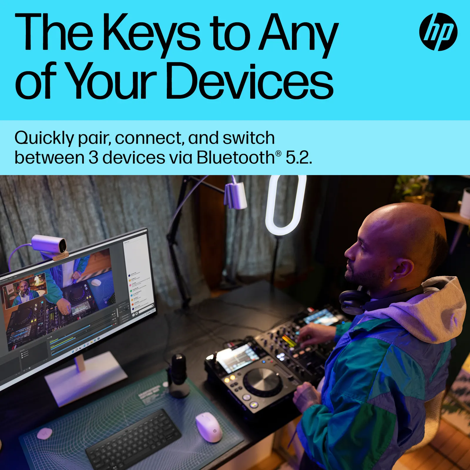 HP 350 BLK Compact Multi-Device Keyboard RUSS