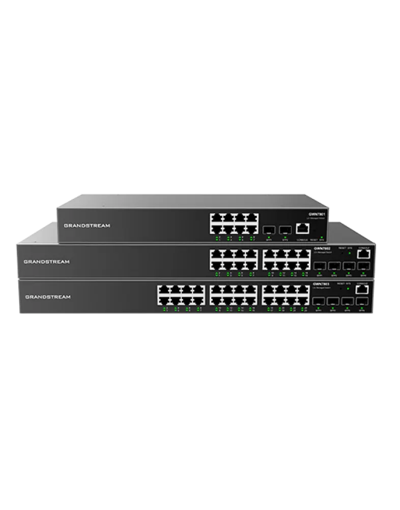 სვიჩი Grandstream GWN7803, Enterprise Layer 2+ Managed Network Switch, 24-ports Gigabit Ethernet, 4-SFP, Desktop, wall-mount, or rack-mount