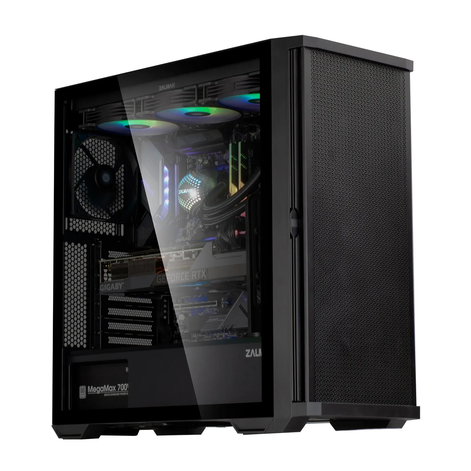 ქეისი Zalman Computer case Z10, without PSU, 2xUSB3.0, 1xUSB Type-C, 3x140mm Black fans, 1x120mm Black fans, TG Side Panel, EATX, Black