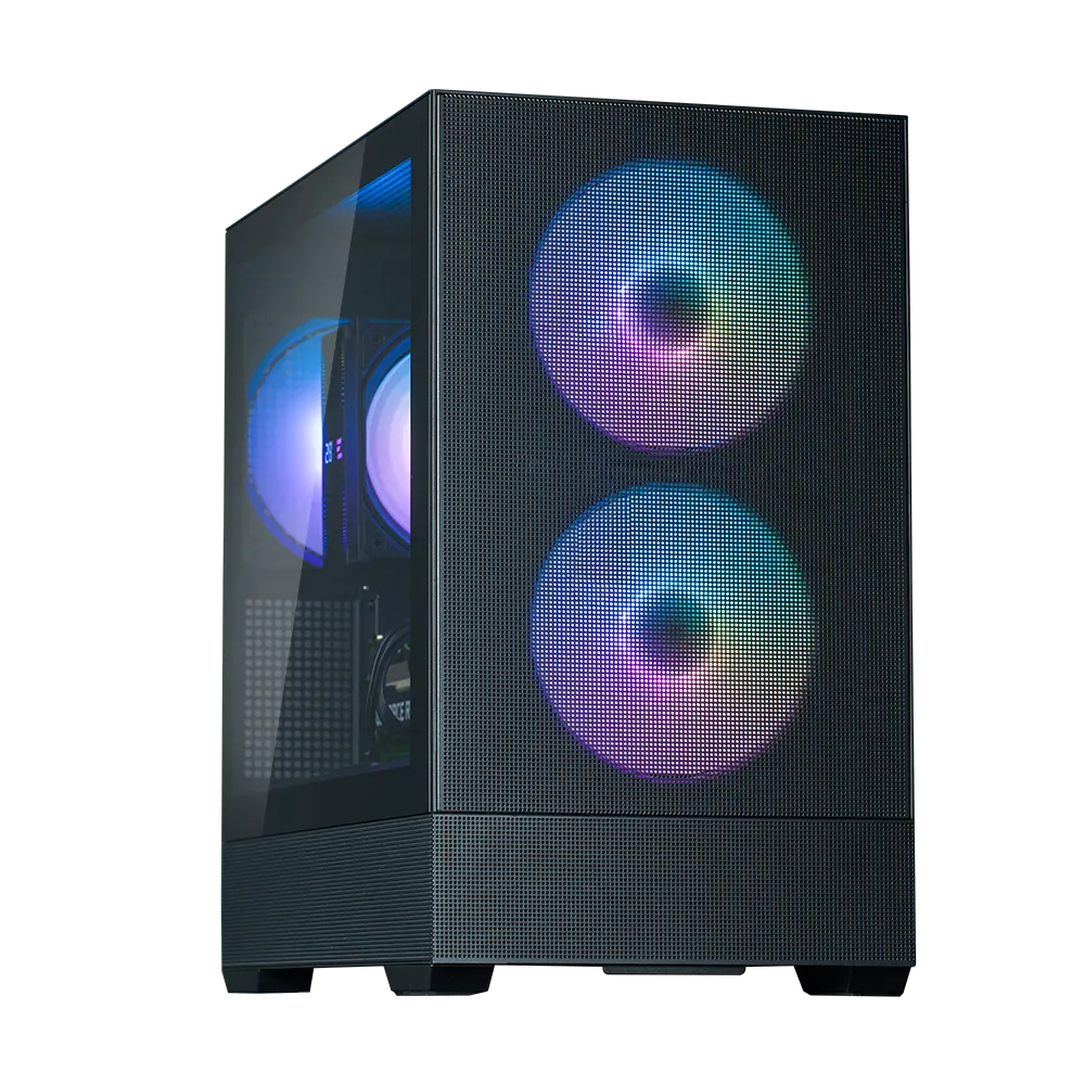 ქეისი Zalman PC case P30 Air without PSU, 1xUSB3.0, 1xUSBType-C, 3x140mm ARGB, VGA 392mm, LCS ready, TG Side Panel, mATX, black