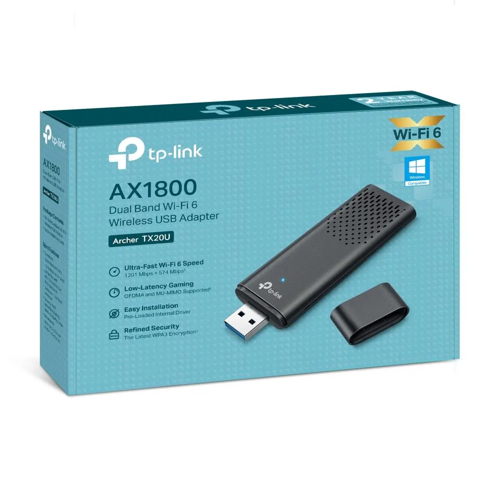 Wi-Fi ადაპტერი TP-Link, Archer TX20U, Wi-Fi USB Adapter, AX1800