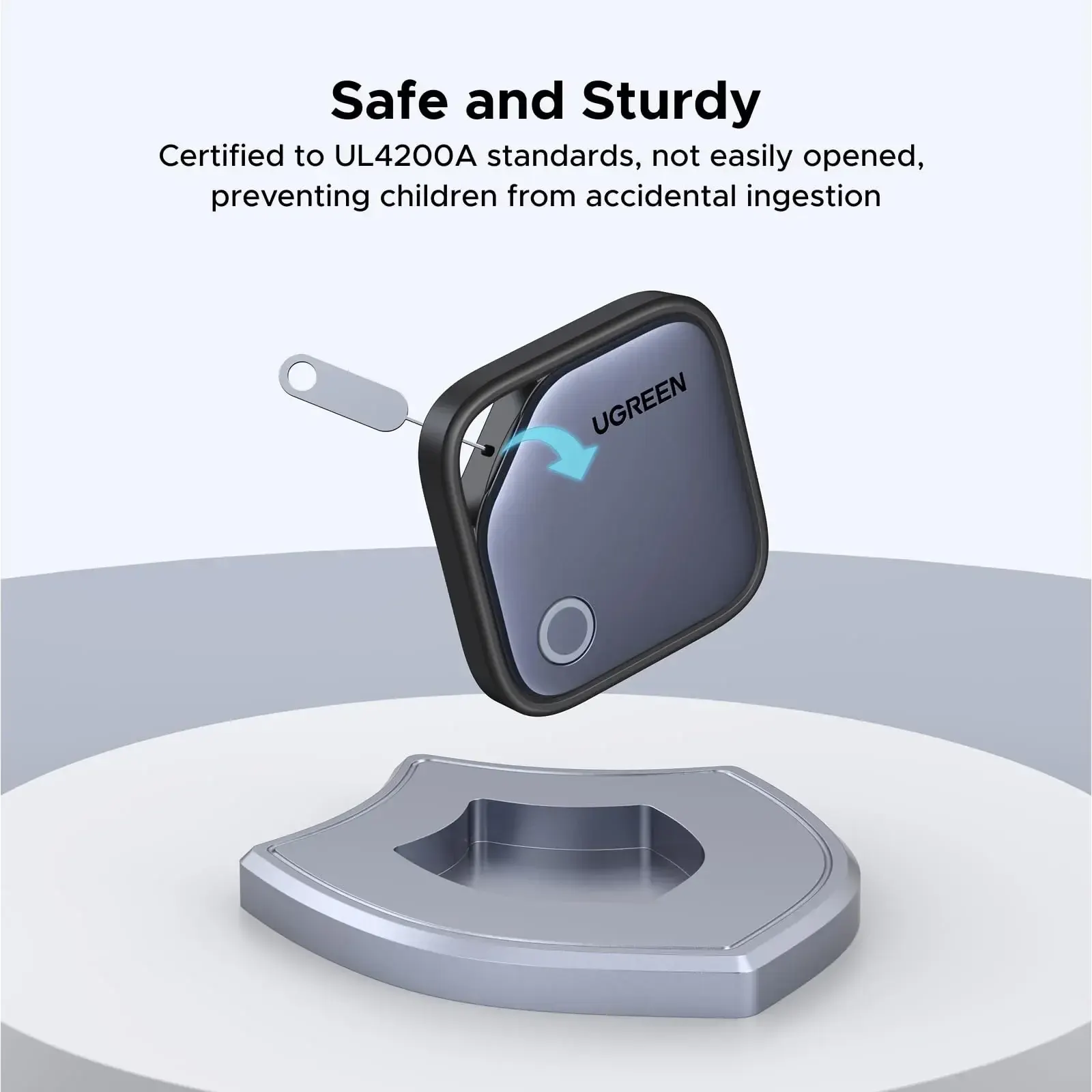 GPS ტრეკერი CM916, UGREEN, FineTrack Duo, Apple+Google, Smart Tag Finder, Grey.