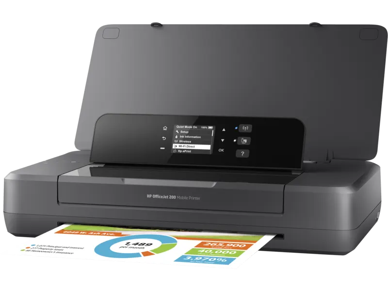 OfficeJet 202 Mobile, HP, Printer, portable, On Battery Color A4 print, USB 2.0; Wi-Fi, N4K99C (HP 651 cartridge).