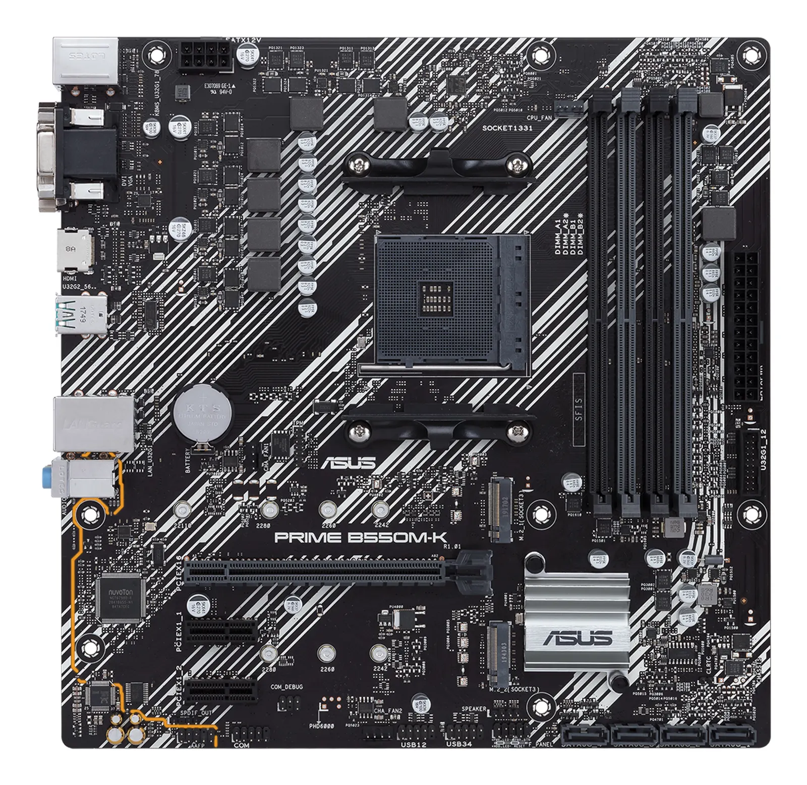 ASUS Motherboard PRIME B550M-K sAM4 B550 4xDDR4 M.2 HDMI DVI D-Sub mATX