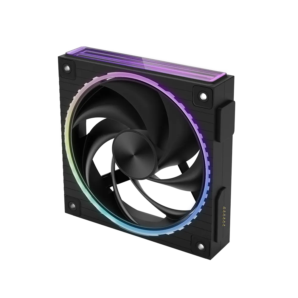 ქეისის ვენტილატორი Zalman Case Fan ZM-DF120A3 ARGB, 3x120mm, 800-2300rpm, 4pin, PWM, 3pin+5VARGB, 34,5dBa, POGO pin, Magnetic, black