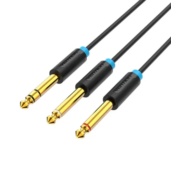 აუდიო კაბელი VENTION 6.35mm to Dual 6.35mm Audio Cable 1M
