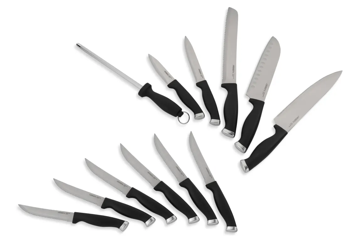 Ardesto Knife set Gemini Gourmet 14 pcs, s/s, plastic, block: rubber wood