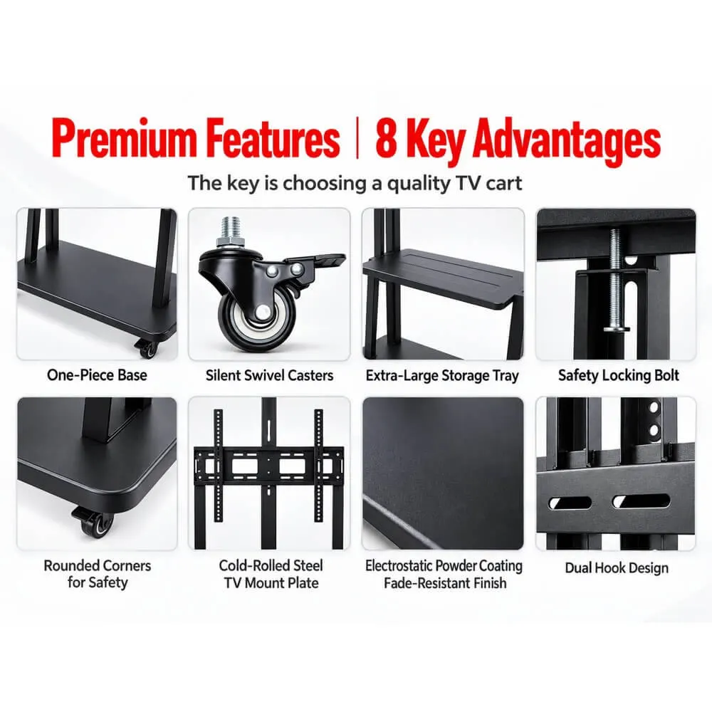 ტელევიზორის საკიდი Allscreen C2100, 40"-75", TV Mount With Roller, Black