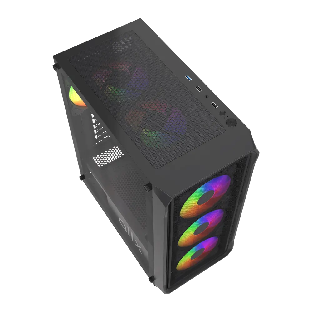 ქეისი ALLX AX-G2044, Computer Case, ATX, MATX, ITX, USB3.0, USB1.0x2, HD AUDIO, Black