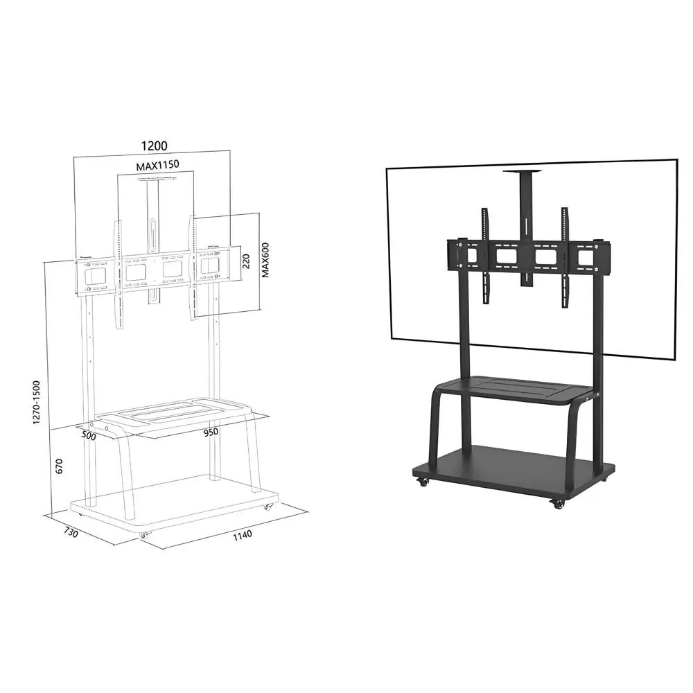 ტელევიზორის საკიდი Allscreen Universal LCD LED TV Bracket CT2100 TV SIZ:50”-110”ინჩი