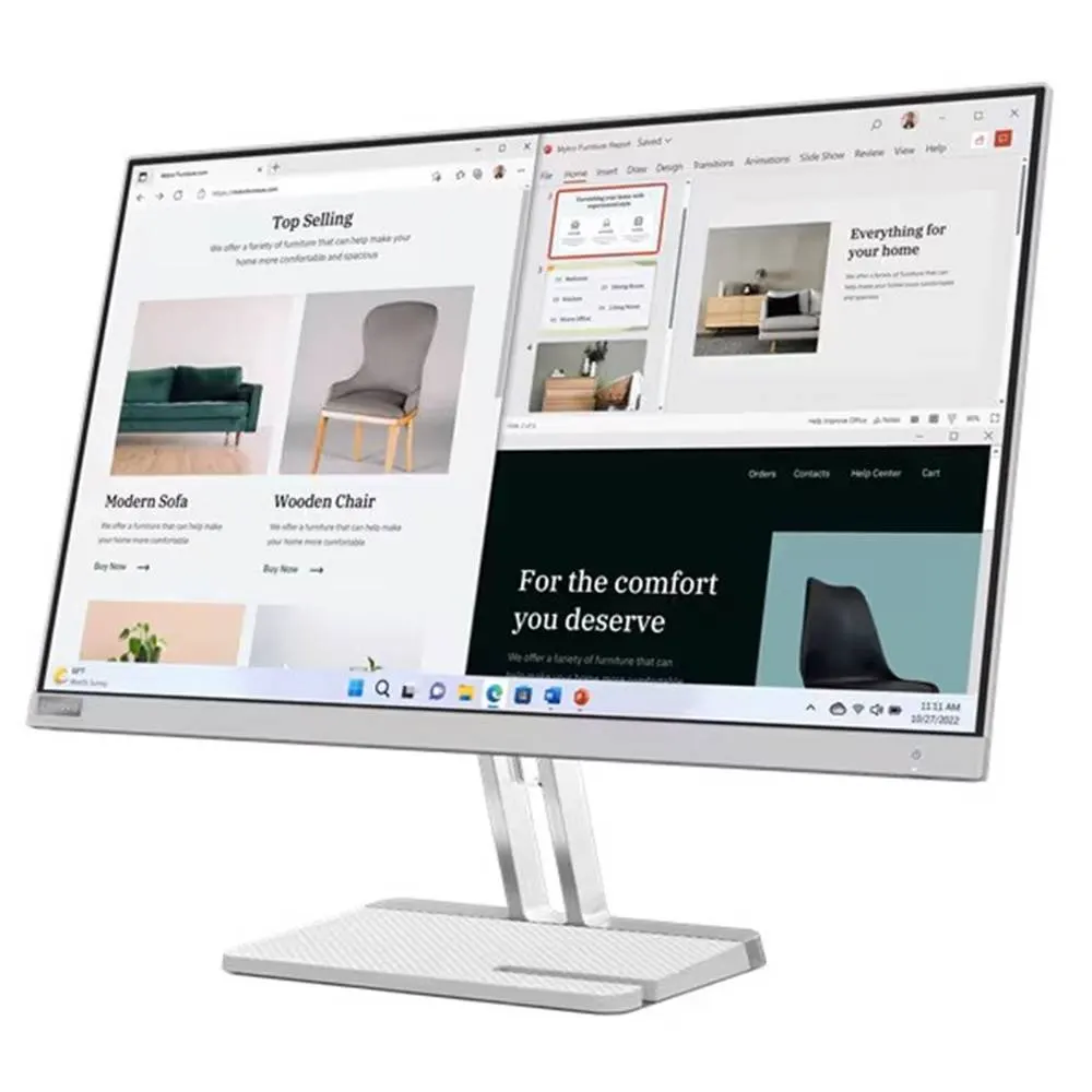 მონიტორი Lenovo 67ACKAC4EU 67ACKAC4EU L27e-40 27" 16:9 VA/1920x1080/100Hz/AMD FreeSync/4ms/3000:1/3M:1/300nit/VGA/2xHDMI 1.4/Y-out
