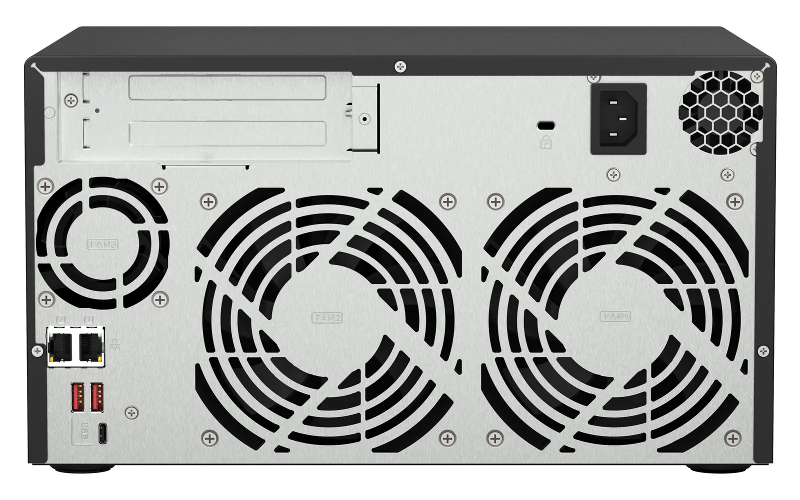 8-bay NAS, AMD Ryzen V1000 series V1500B 4C/8T 2.2GHz, 8GB DDR4 RAM (2 x SODIMM slots, max. 64GB, optional ECC RAM support), 8x SATA 6Gb/s bays, 2x M.