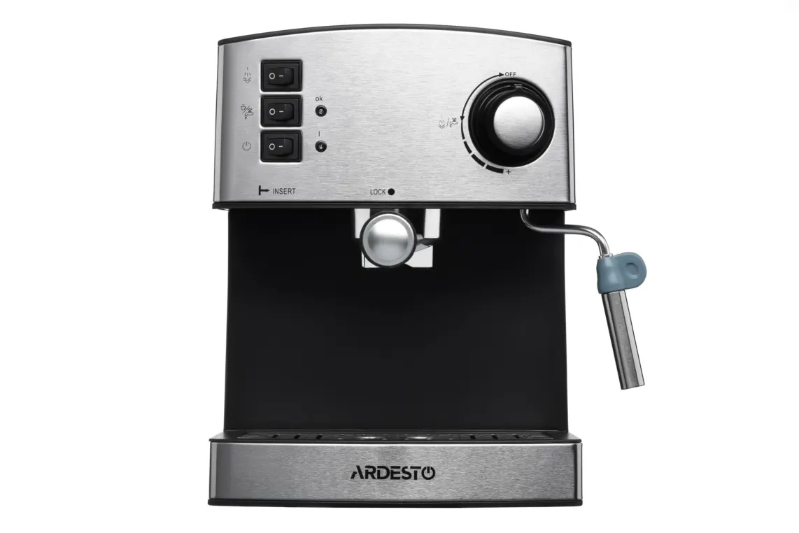 ყავის აპარატი Ardesto coffee maker carob Steel Collection 1.6l, ground, hand capuchino maker, silver-black