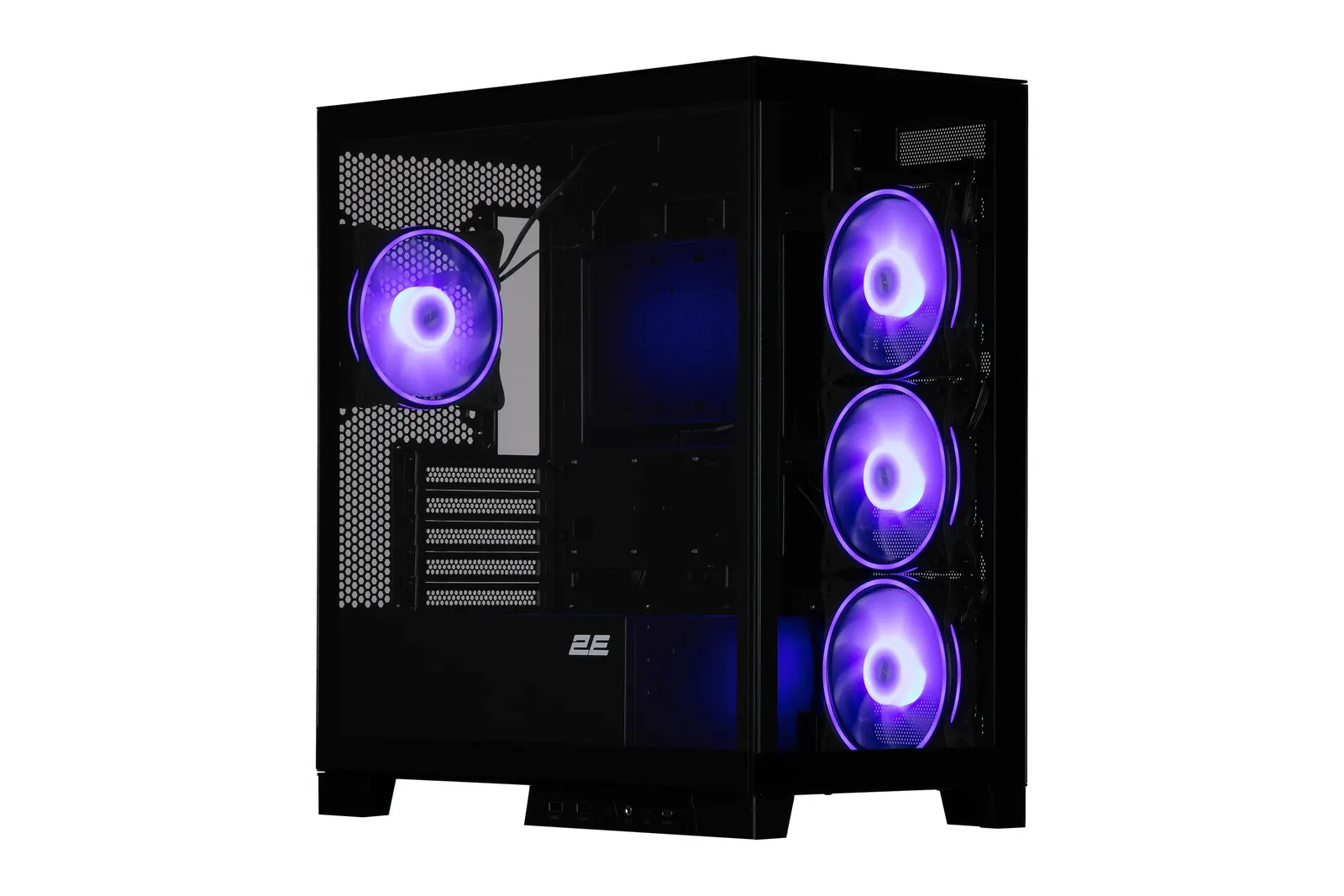 ქეისი 2E Gaming Computer case Fantom GK701B, without PSU, 2xUSB 3.0, 1xUSB Type-C, 4x120mm ARGB, controller with remote, TG Side/Front Panel, mATX, Black
