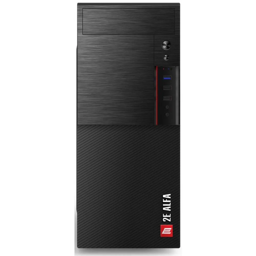 ქეისი კვების ბლოკით 2E-E1903U-400, Computer case 2Е ALFA (E1903U-400) with PSU 2EATX400 MidT,2xUSB2.0,1xUSB3.0 black