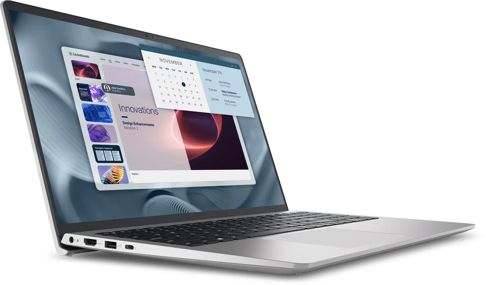 ნოუთბუქი Dell Pro 15 Essential PV15250/i5-1334U/1x16GB DDR5 5200MT/s/1TB SSD/15.6" FHD 120Hz 250 nits/Intel UHD/FgrPr/Cam & Mic/Wi-Fi 6 + BT/3 Cell 41Wh/Silver/Aluminum/Type-C PD/Ubuntu/3Yrw