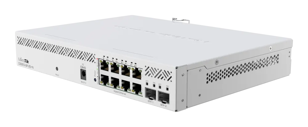 Managed PoE Switch - CSS610, 8P af/at, 2S, MikroTik CSS610-8P-2S+IN