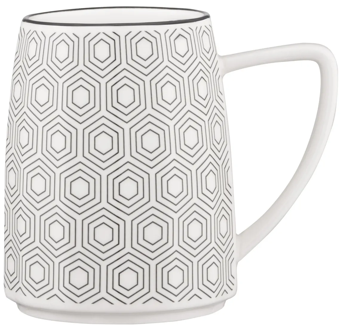 კათხა Mug ARDESTO Lamberto, 360ml, porcelain, white-gray