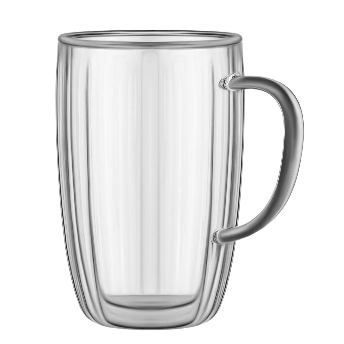 Double wall mug set with handles ARDESTO 350ml, 2pcs, borosilicate glass, transparent