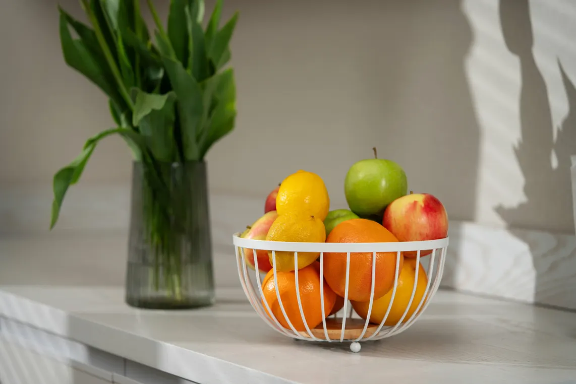 Ardesto Basket Midori 25x25x13cm, metal, wood, white