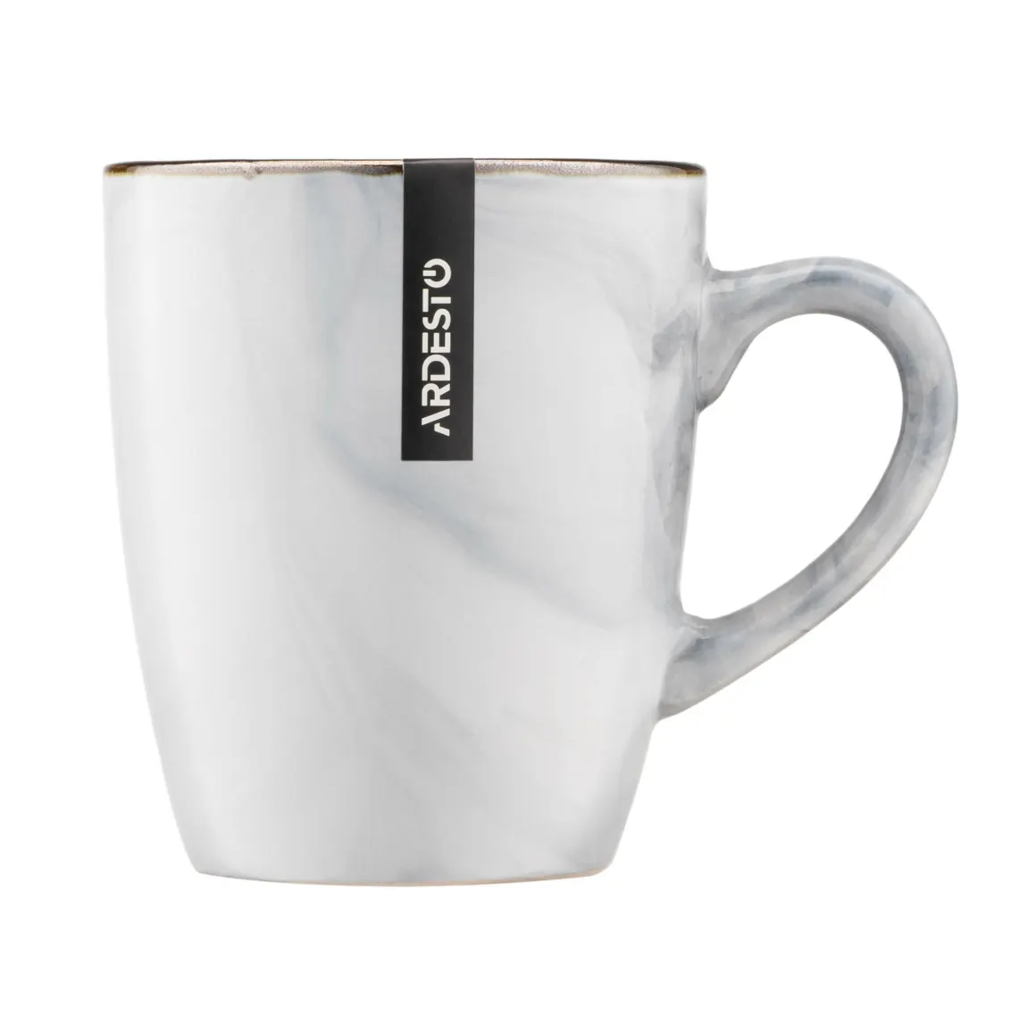 კათხა Ardesto Mug Marmo, 390ml, ceramics, white