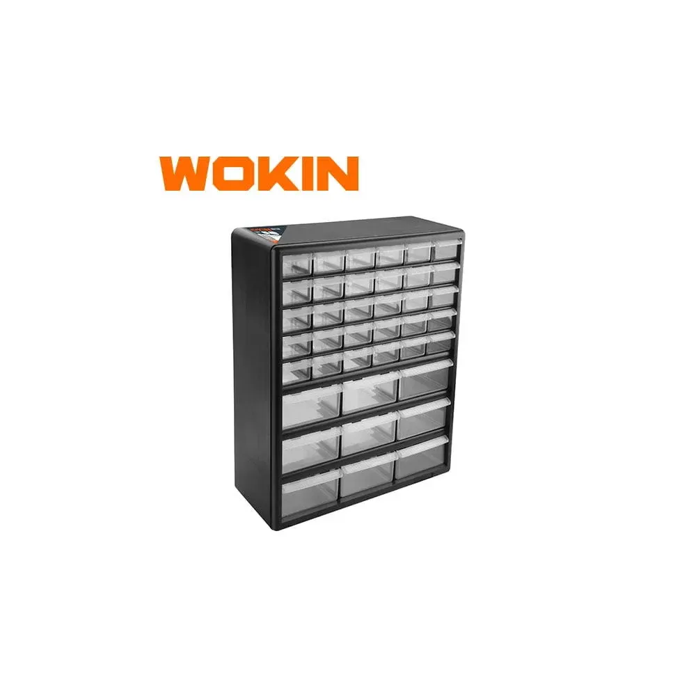 ხელსაწყოების ორგანაიზერი Wokin 900139, 39 DRAWER PLASTIC PARTS STORAGE HARDWARE AND CRAFT CABINET, Black