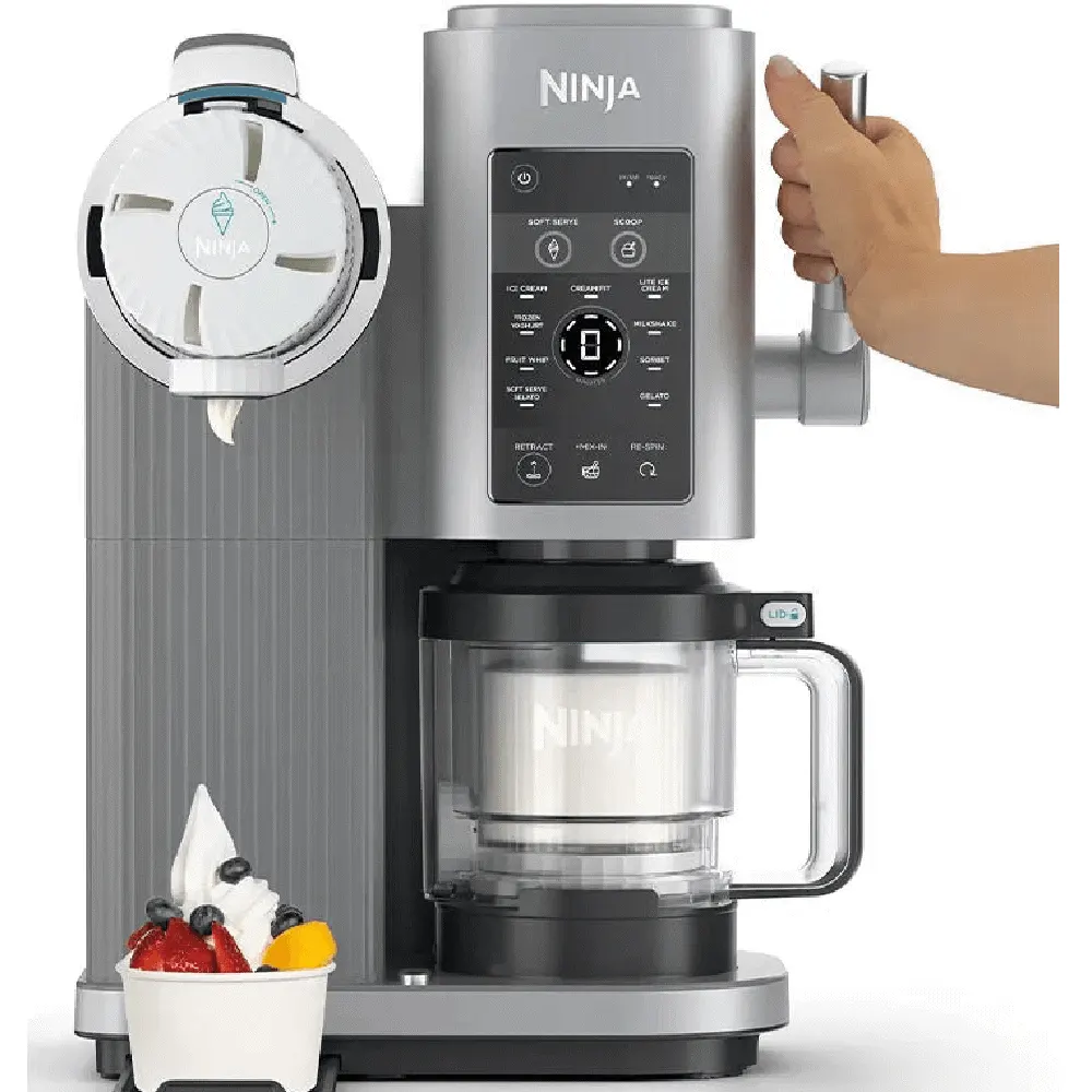 ნაყინის აპარატი Ninja NC701EU Swirl by CREAMi, 800W, 0.48L, 13-in-1 Soft Serve And Ice Cream Maker, Silver