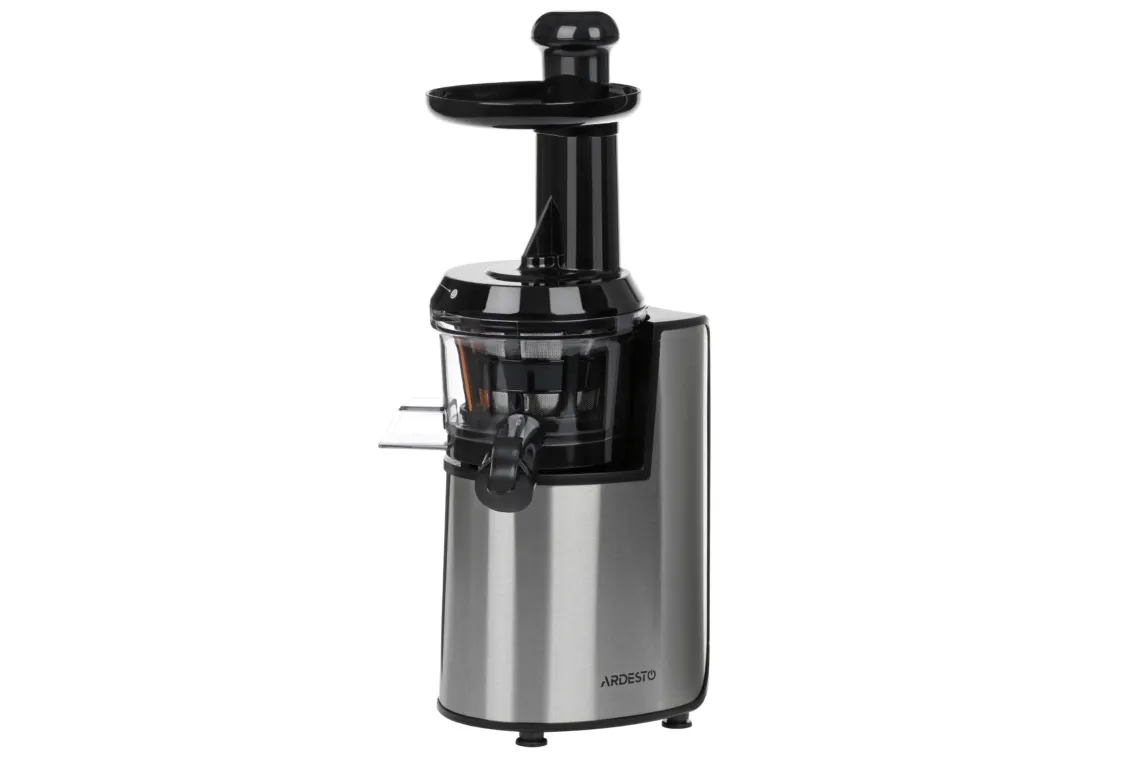 წვენსაწური Ardesto auger juicer, 200W, bowl-0.6L, cake-0.6L, plastic/iron, silver-black