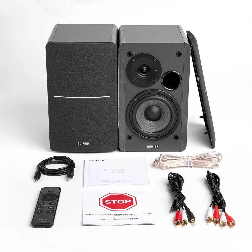 სტუდიური მონიტორი Edifier R1280DBs Active 2.0 Bluetooth Bookshelf Speaker Set, 42W RMS, Black