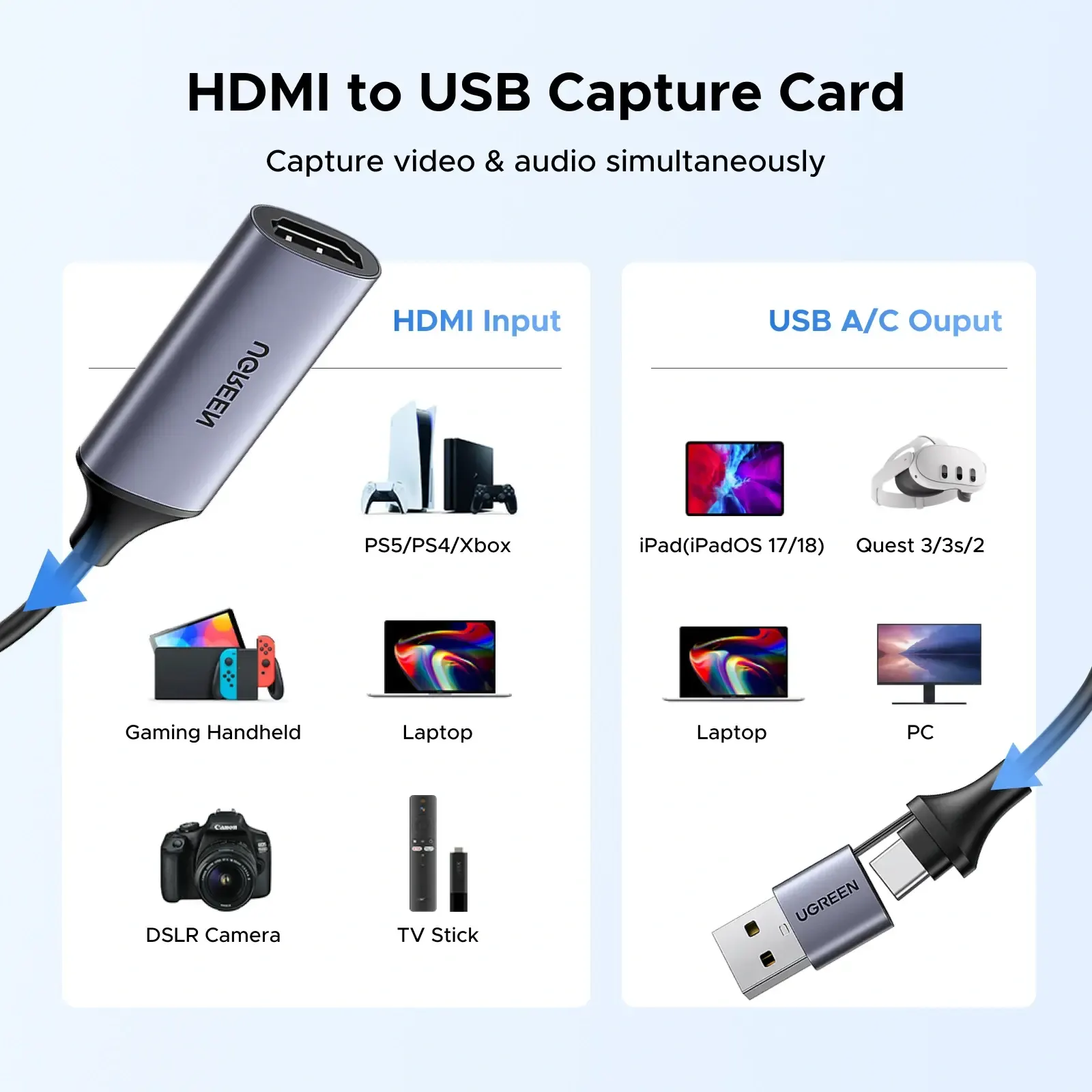 CM489 (40189), UNITEK, Adapter, 4K HDMI to USB/Type-C adapter.