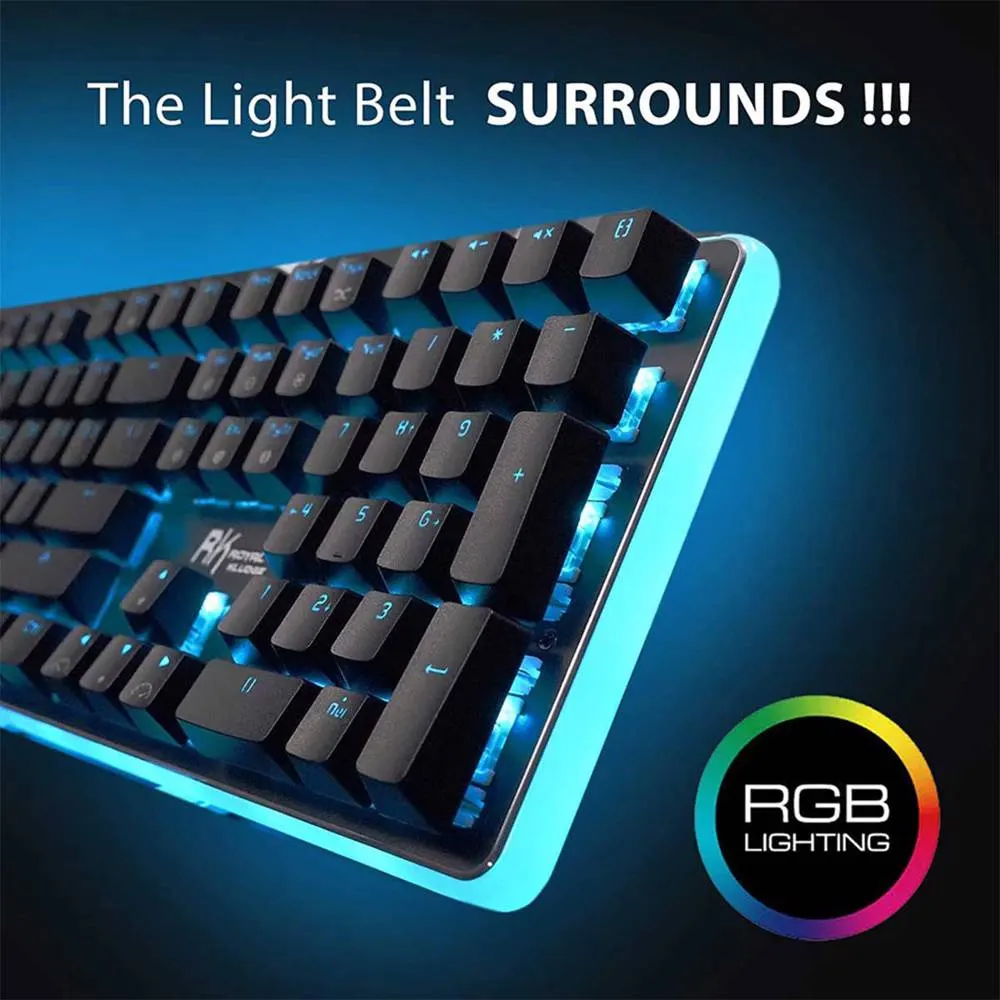 კლავიატურა Royal Kludge RK 918 Mechanical Keyboard, Blue switch, Wired, USB, Black