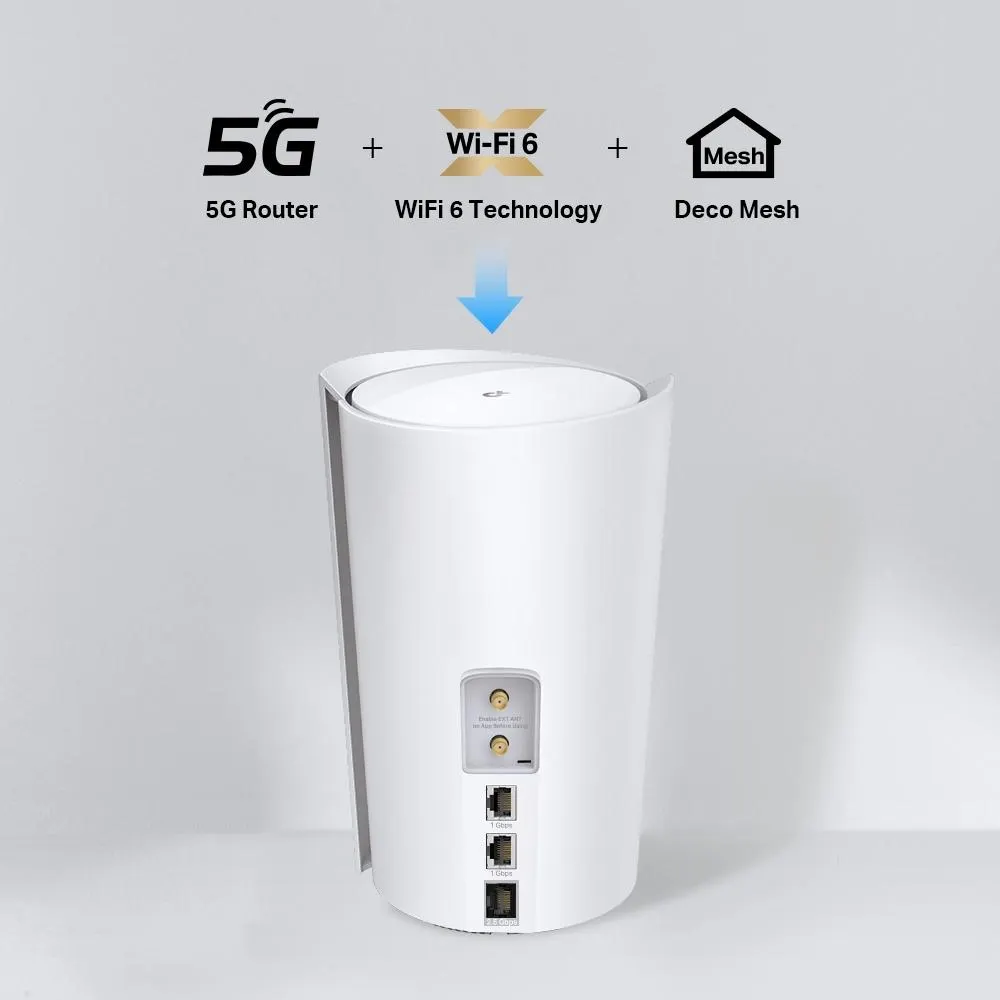TP-Link, Deco X50-5G(1-pack), Router 5G AX3000 Whole Home Mesh Wi-Fi 6 Gateway