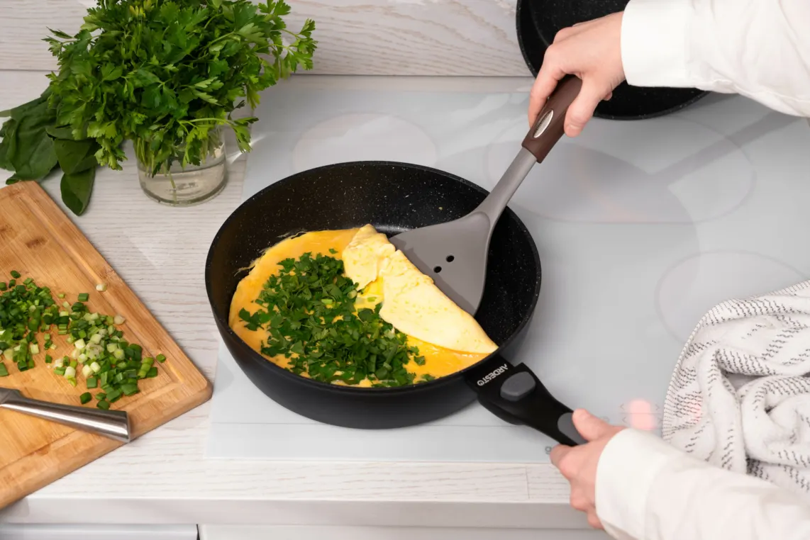 ტაფა Ardesto Deep Fry pan with removable handle Gemini Bari, 28cm, aluminium, black