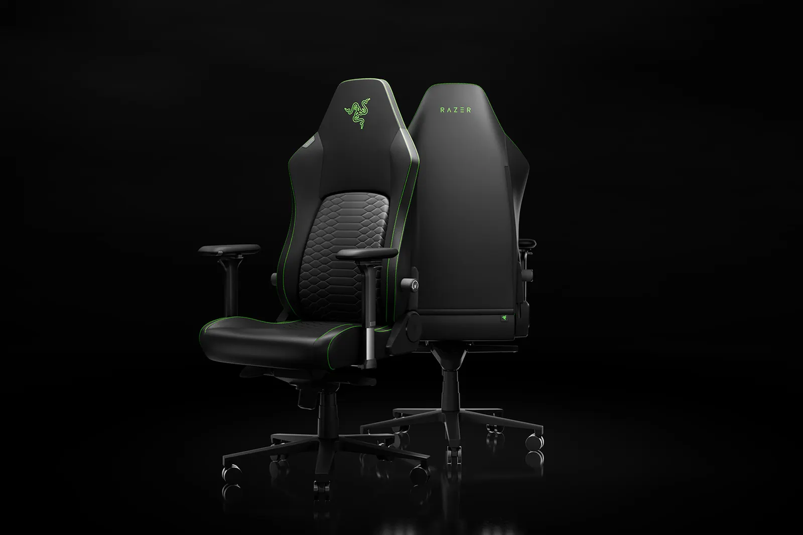გეიმერული სავარძელი Razer chair Iskur V2 NewGen, EPU leather with CoolTouch™, 4D-Armrests, black-green