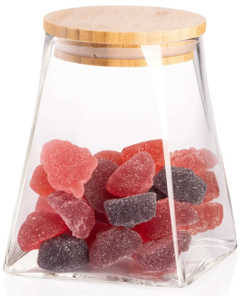 შუშის ქილა Jar ARDESTO Midori 510ml, glass, bamboo, cone, transparent