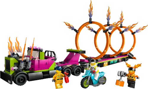 კონსტრუქტორი LEGO City Stuntz Stunt Truck & Ring of Fire Challenge 60357