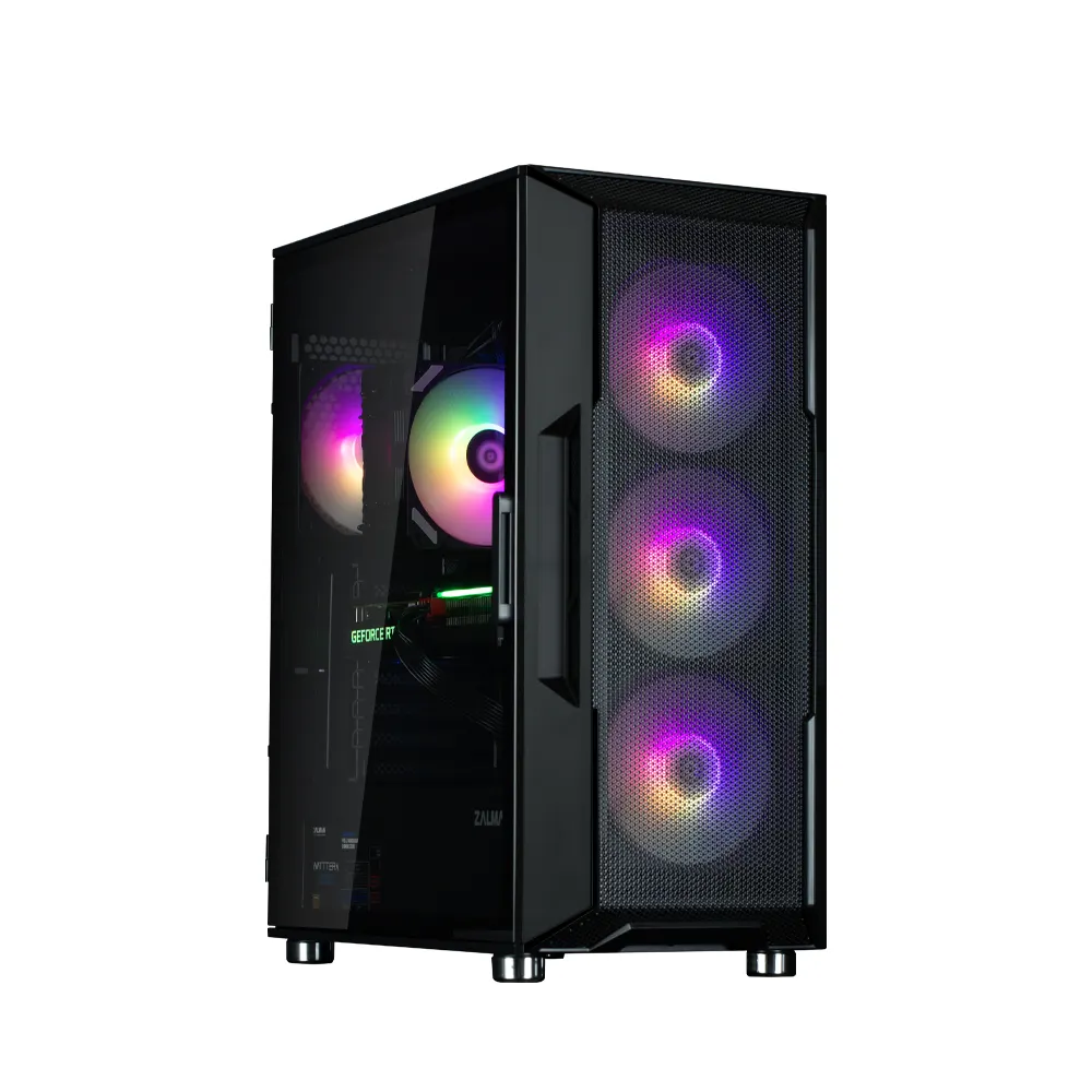ქეისი Zalman PC case I3 Neo ARGB without PSU, 2xUSB3.0, 1xUSB2.0, 4x120mm ARGB, VGA 355mm, LCS ready, TG Side Panel, ATX, black