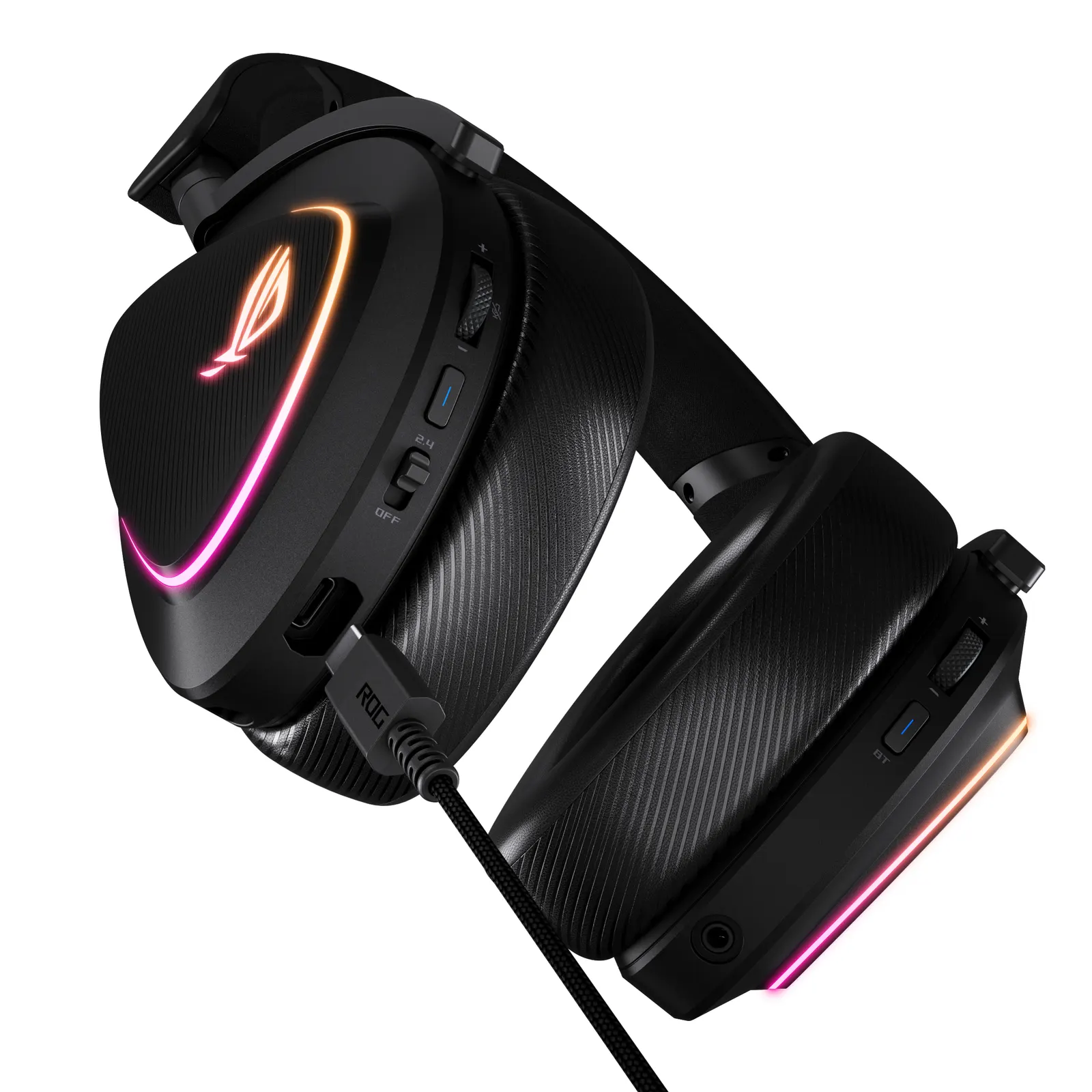 ყურსასმენი Headset ASUS ROG Delta II, 3.5mm/BT/WL, RGB, 2m, black