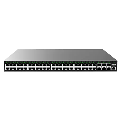 Grandstream GWN7806P, Layer 2+ Managed Network Switch, 48x GbE RJ45 PoE 802.3 af/at, up to 30W per port, 360W total power budget, 6x SFP+, stackable
