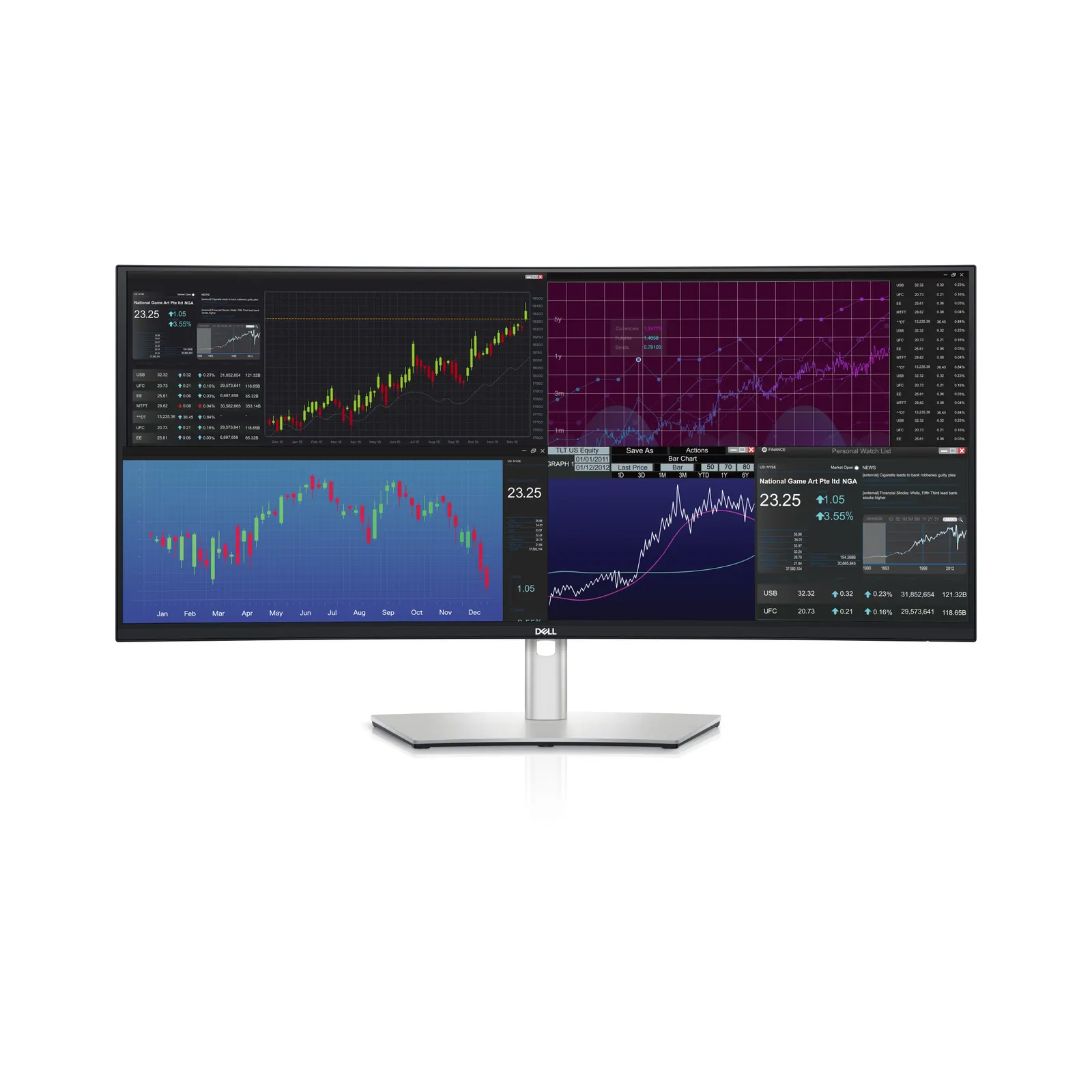 მონიტორი Dell UltraSharp 38 Curved USB-C Hub Monitor - U3824DW - 95.25cm (37.5")/ IPS Black QHD+(3840 x 1600 ) 21:9//HDMI/DP/USB Type-C 90W/RJ-45/War 3yrs