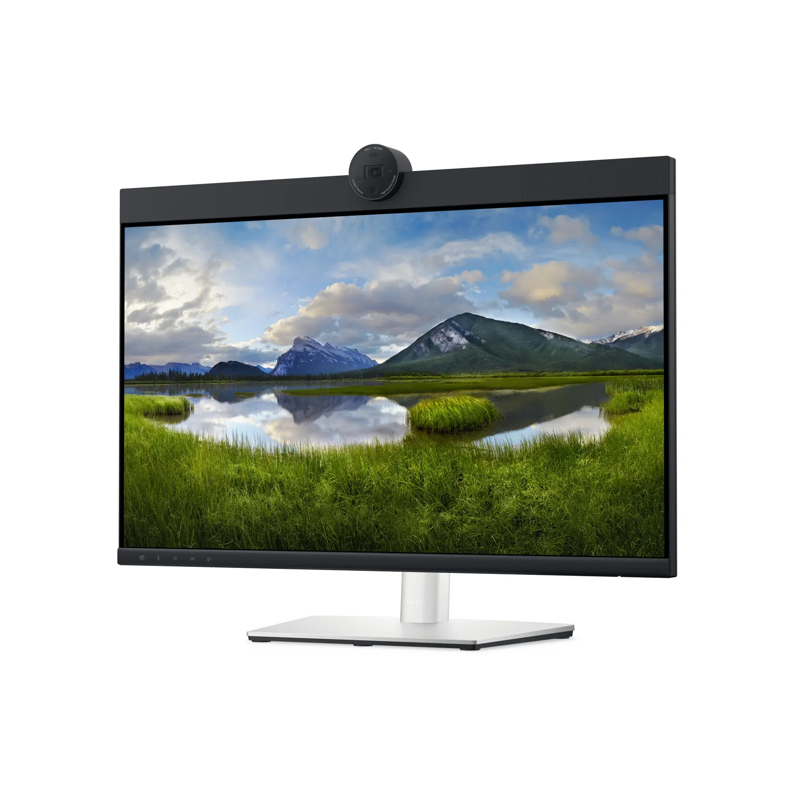 მონიტორი Dell 24 Video Conferencing Monitor - P2424HEB, 60.47cm (23.8")/FullHD (1920 x 1080) at 60 Hz/IPS/16:9/250 cd/m2/1000:1/AG/4MP RGB+IR 2K camera/3Yr w