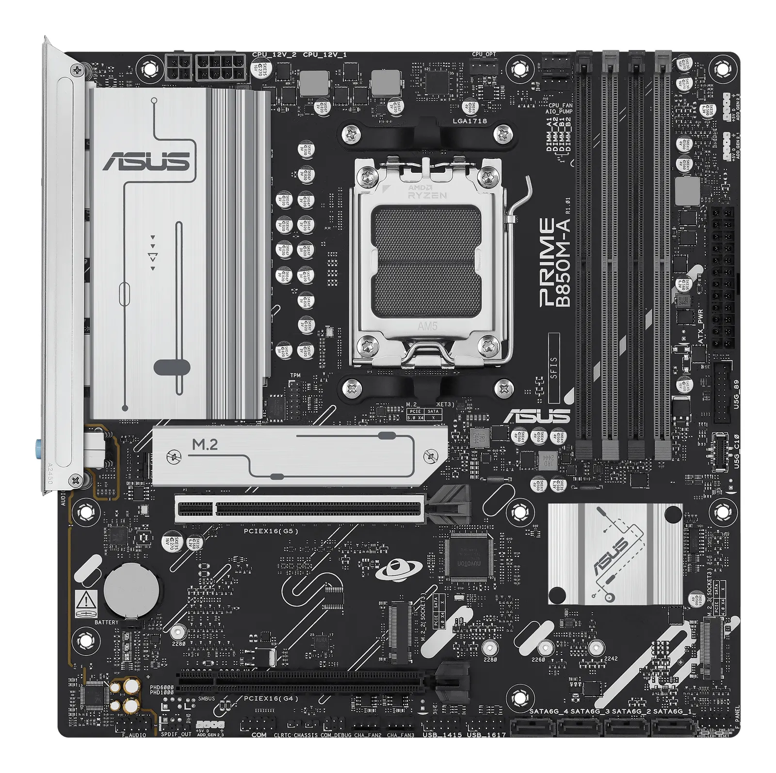 ASUS Motherboard PRIME B850M-A-CSM sAM5 B850 4xDDR5 M.2 HDMI DP mATX