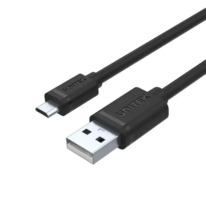 Micro USB კაბელი Y-C451GBK Unitek USB 2.0 to Micro USB Charging Data sync Cable, Black, 1M, 0.25Y