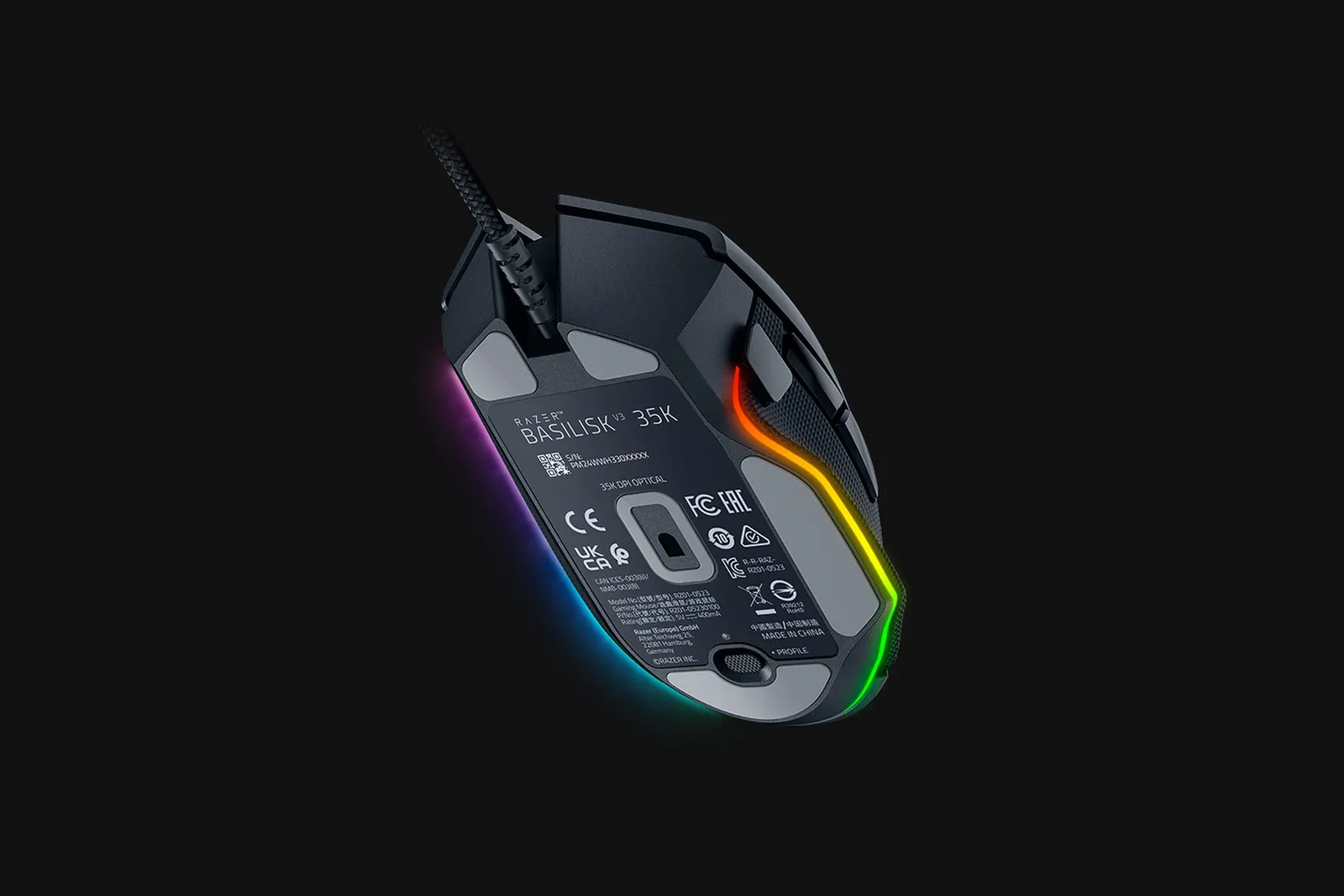 მაუსი Razer Mouse Basilisk V3 35K, RGB, USB-A, black