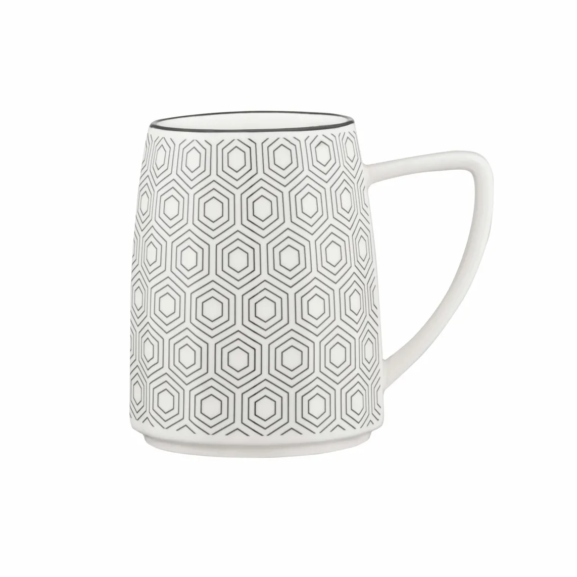 კათხა Mug ARDESTO Lamberto, 360ml, porcelain, white-gray