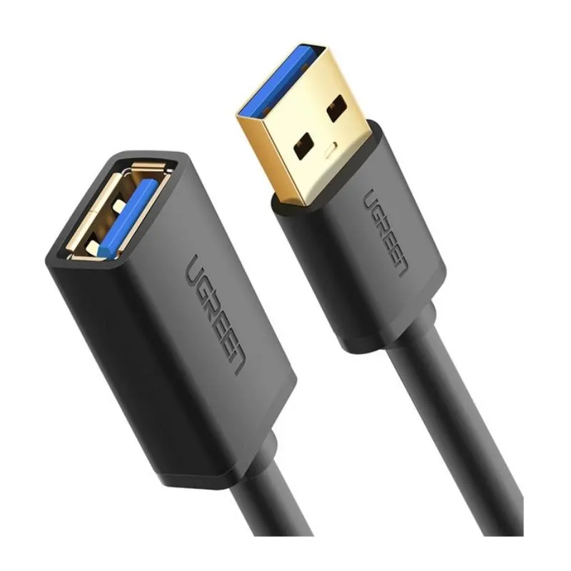 USB დამაგრძელებელი US129 UGREEN (30126) USB 3.0 Extension Cable (A Male to A Female) Black 1.5M
