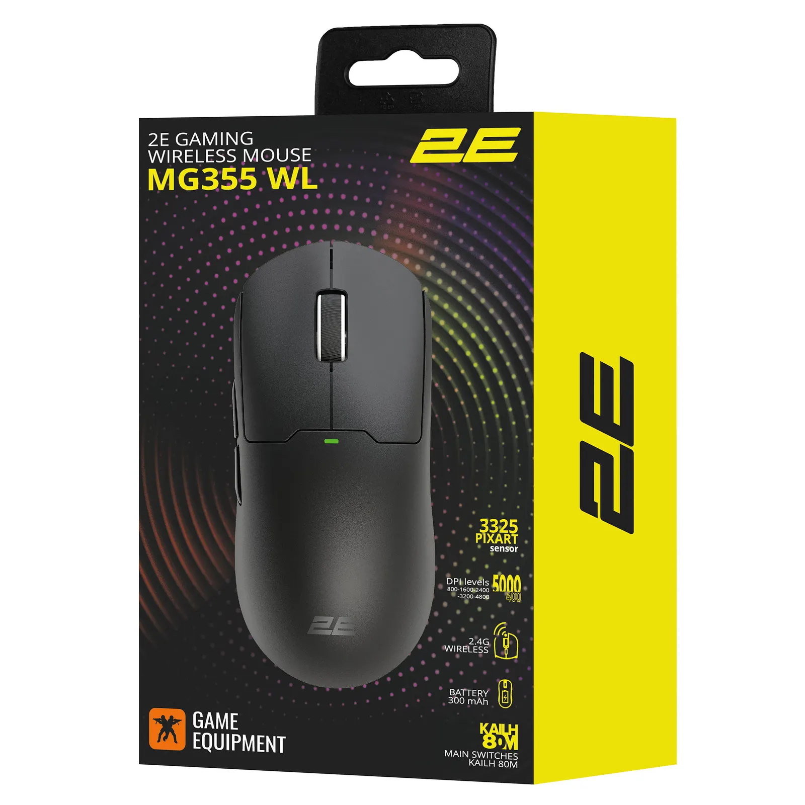 მაუსი 2E GAMING Mouse MG355 WL, RGB, USB-A/WL, black