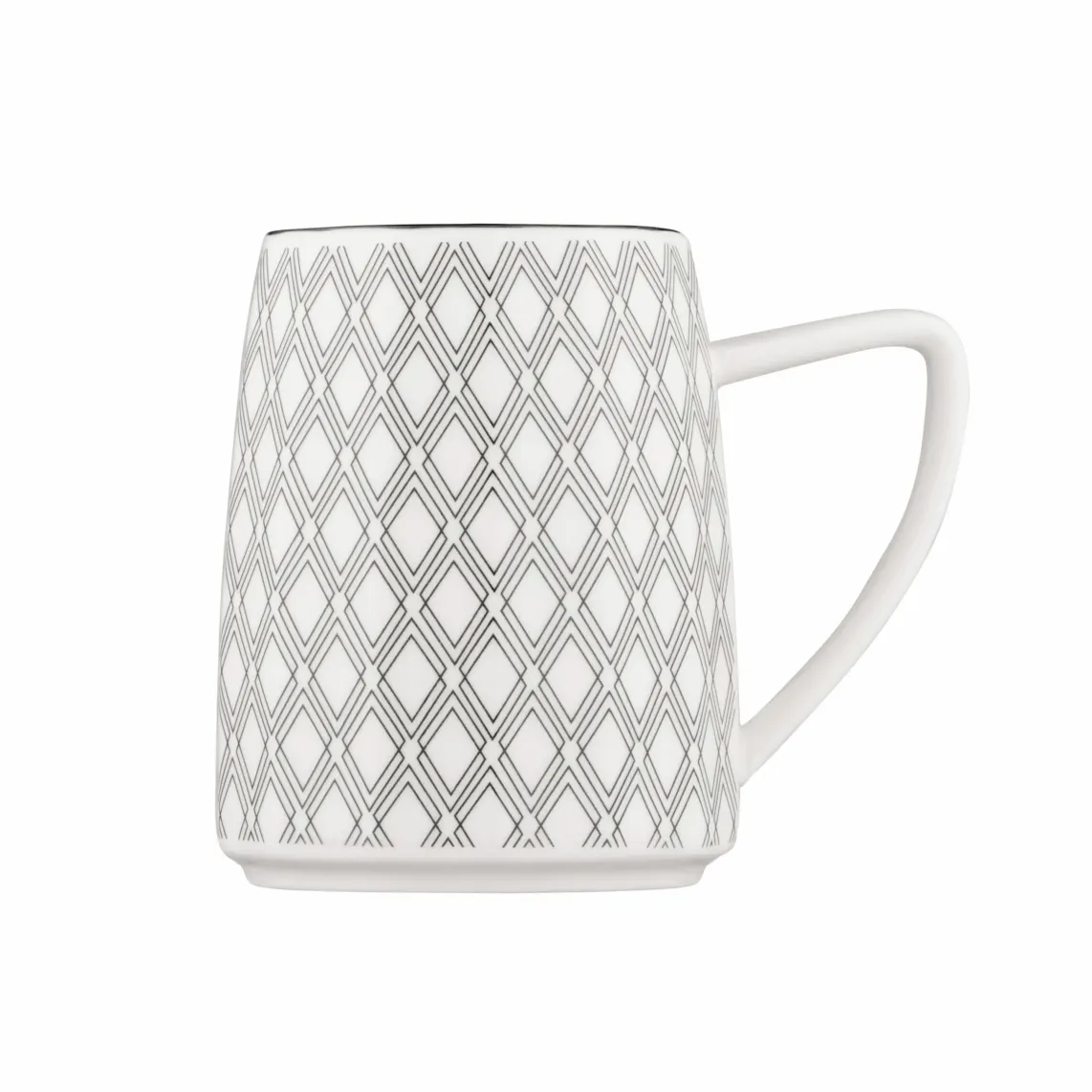 კათხა Mug ARDESTO Lamberto, 360ml, porcelain, white-gray