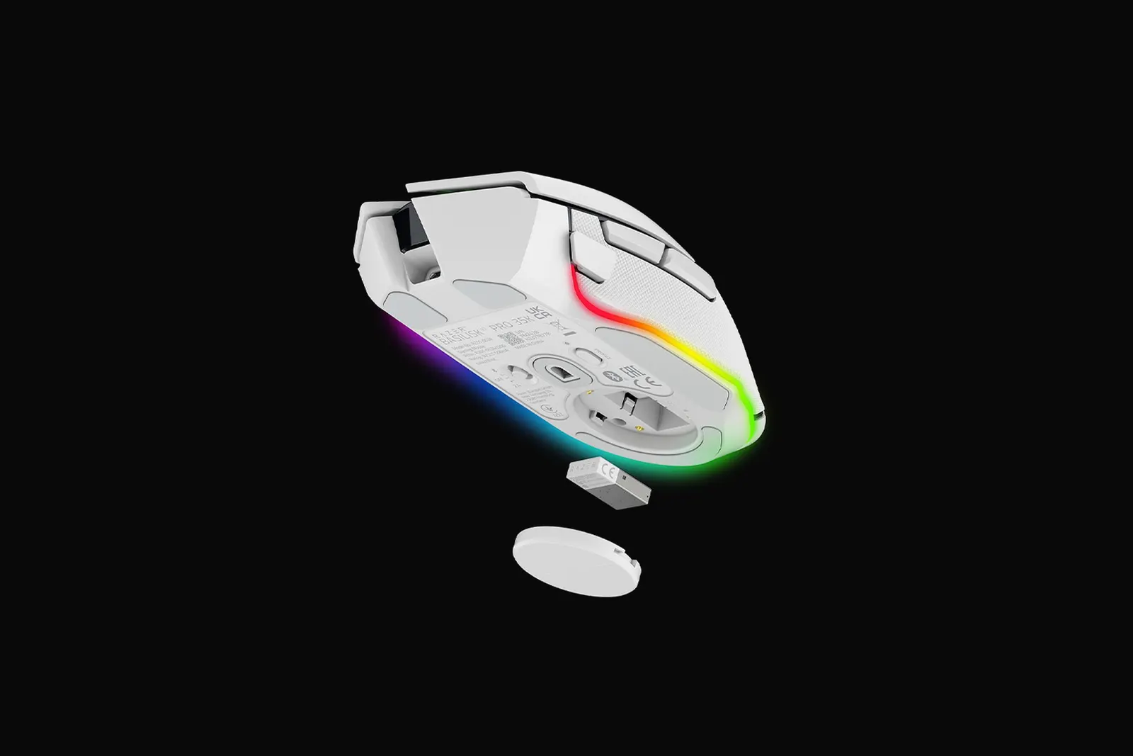 მაუსი Razer Mouse Basilisk V3 Pro 35K, RGB, USB-A/WL/BT, white