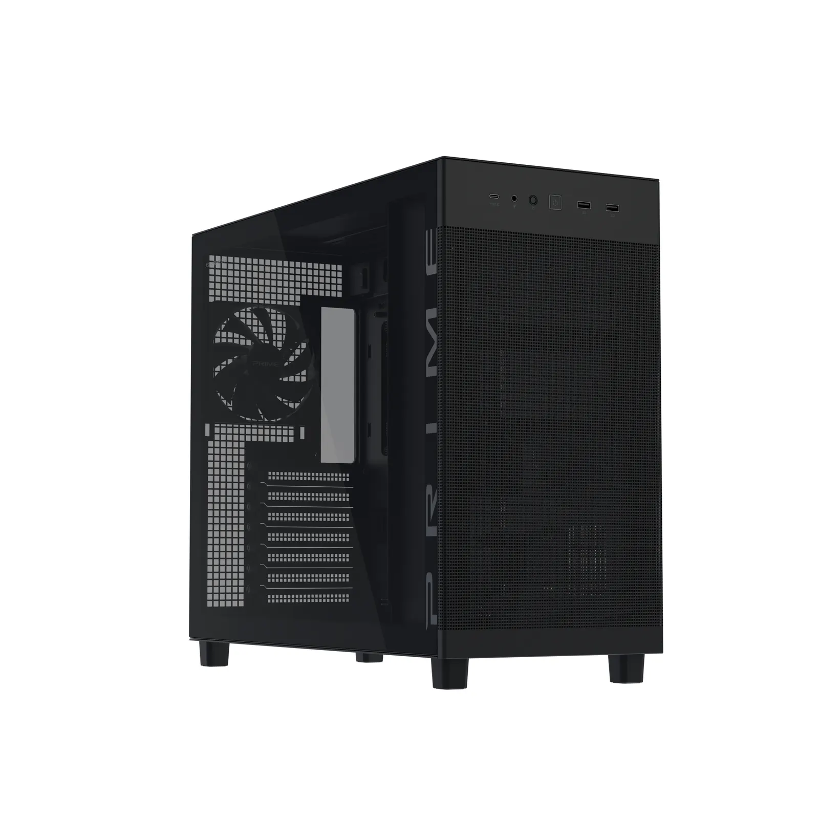 ქეისი ASUS Prime AP303 TG – Mid Tower | ATX/mATX/Mini-ITX | TG | 1×120mm Rear Fan | GPU 360mm | CPU Cooler 165mm | 360mm Radiator | Black